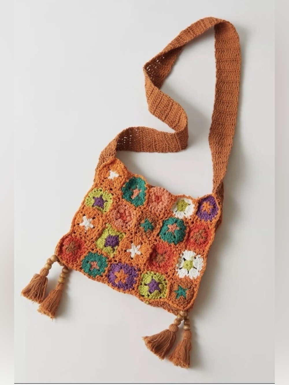 URBAN OUTFITTERS Handmade Crochet Granny Square Crossbody Bag